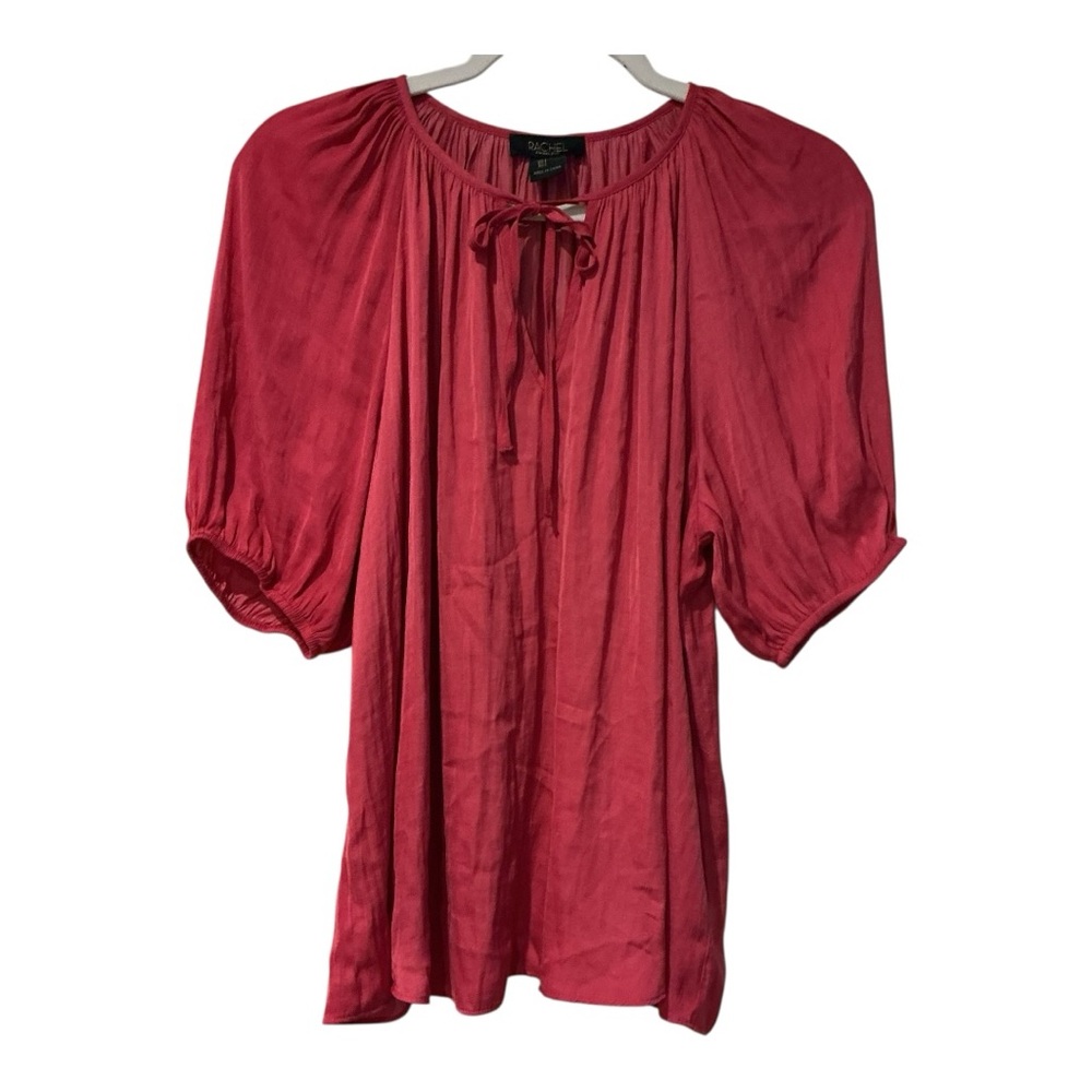 Rachel Rachel Roy Pink Puff Sleeve Blouse Women’s Size L. AA24